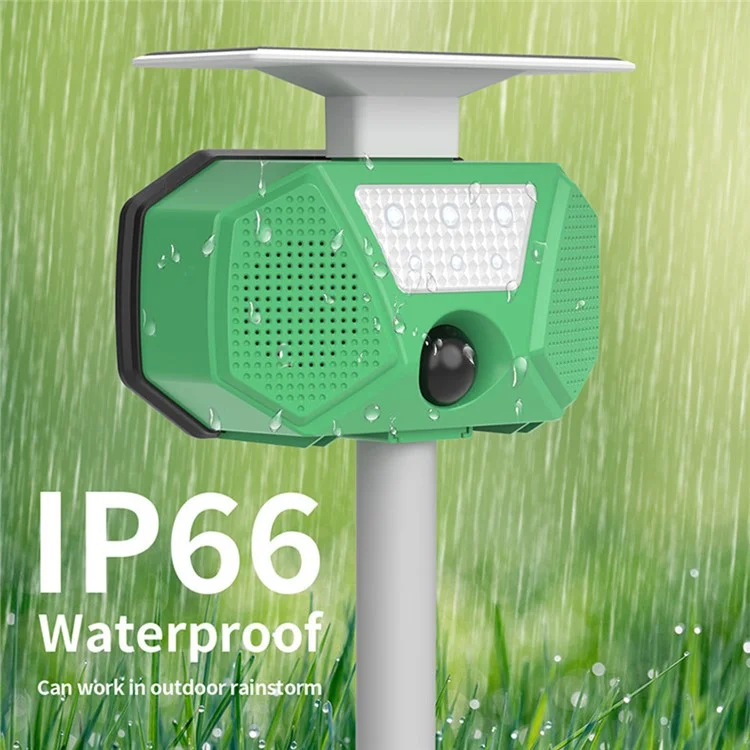 SJZ-028-2 Solar Powered Ultrasonic Animal Repellent LED Strobe For Mice Cats Birds Pest Control
