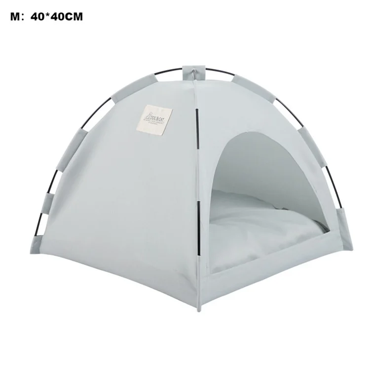 Tienda para Mascotas DOG & CAT Plegable y Transpirable M 40 x 40 CM para Mascotas hasta 10 Libras - Cama de Viaje Portátil - Gris Claro