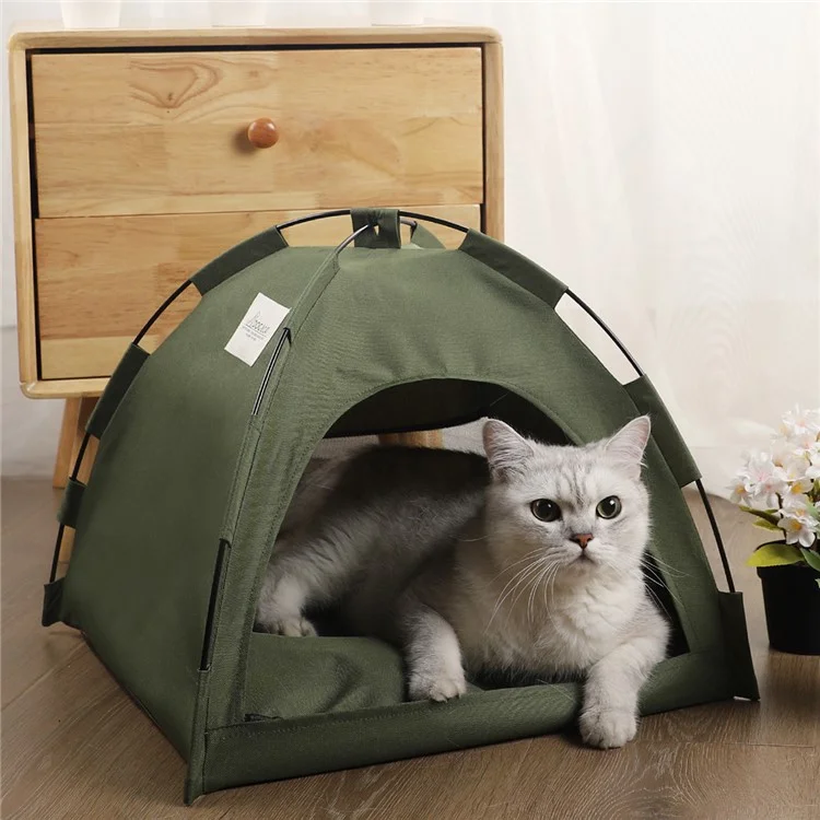 Tienda para Mascotas DOG & CAT Plegable y Transpirable M 40 x 40 CM para Mascotas hasta 10 Libras - Cama de Viaje Portátil - Gris Claro