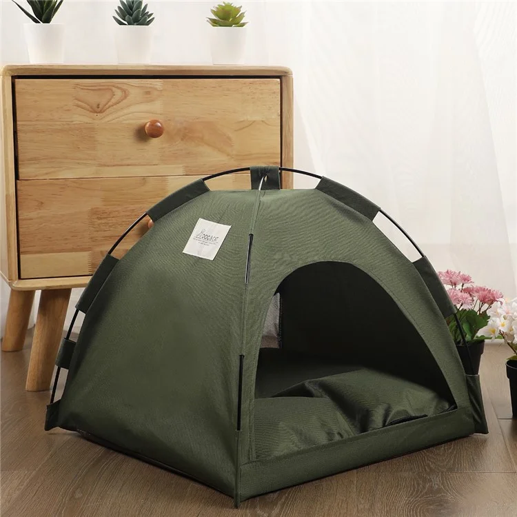 Tienda para Mascotas DOG & CAT Plegable y Transpirable M 40 x 40 CM para Mascotas hasta 10 Libras - Cama de Viaje Portátil - Gris Claro