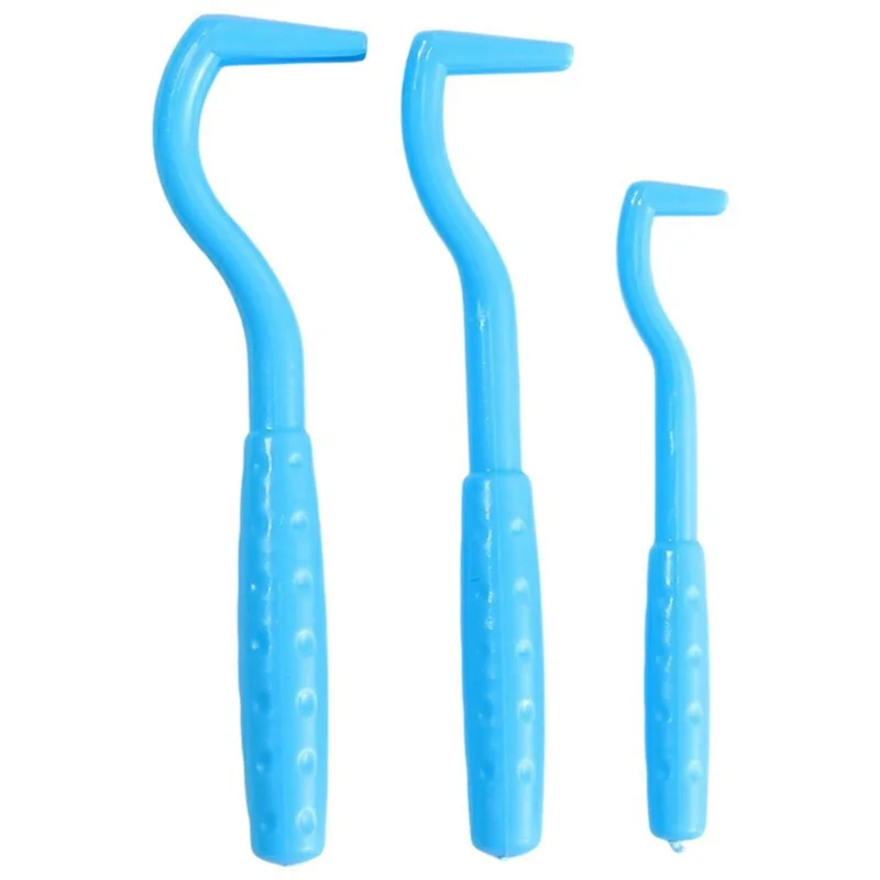 3 pezzi / Set Pinze in plastica per zecche per cani e gatti Estrattore di zecche Gancio Estrattore di acari e pulci per animali domestici - Blu