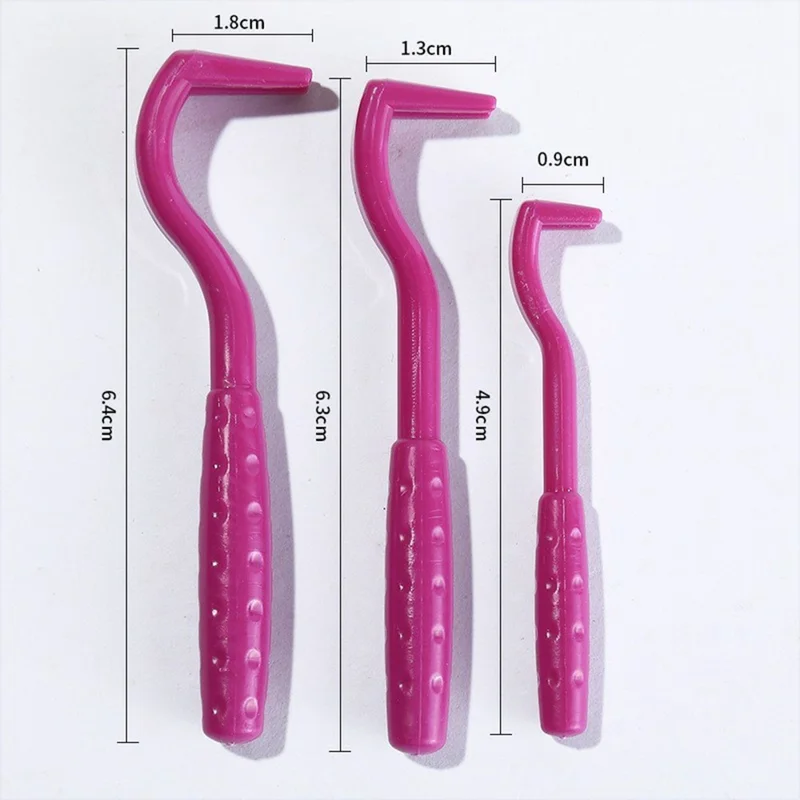 3Pcs / Set Plastic Tick Pliers for Dogs Cats Gift Tick Remover Hook Pet Mite Flea Extractor - Dark Purple