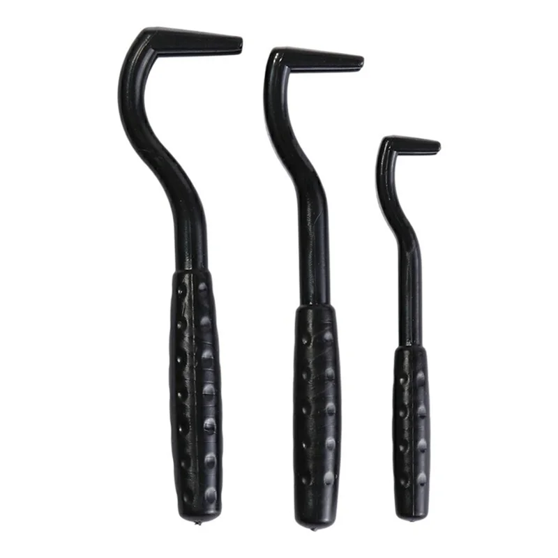 3Pcs / Set Plastic Tick Pliers for Dogs Cats Gift Tick Remover Hook Pet Mite Flea Extractor - Black