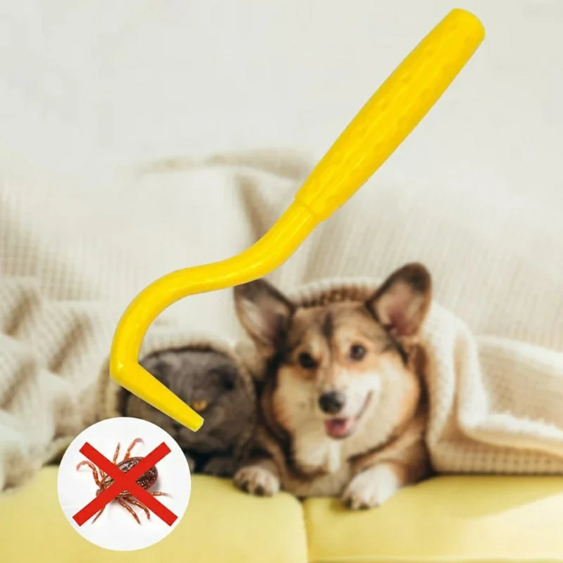 3Pcs / Set Plastic Tick Pliers for Dogs Cats Gift Tick Remover Hook Pet Mite Flea Extractor - Black