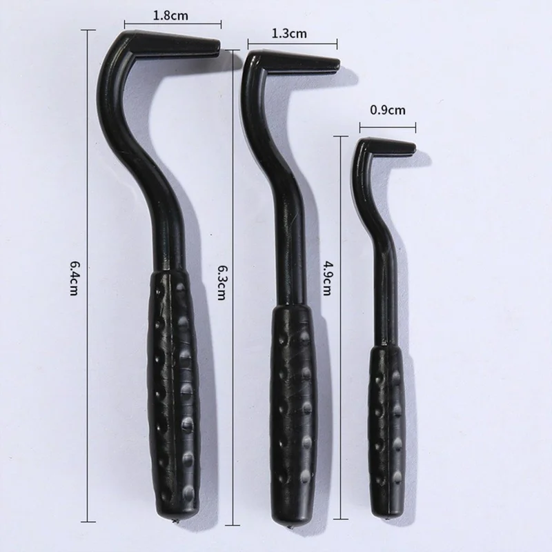 3Pcs / Set Plastic Tick Pliers for Dogs Cats Gift Tick Remover Hook Pet Mite Flea Extractor - Black