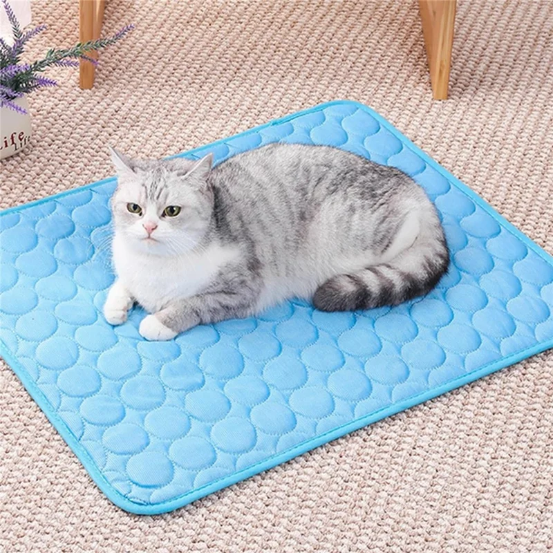 Alfombra Refrescante para Mascotas Talla XS para Perros y Gatos, Manta Autorefrigerante Antideslizante para Sofá - Azul, 40 x 30 cm