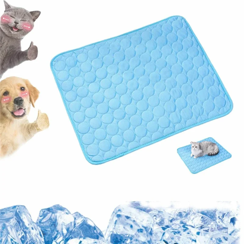 Größe S Kühlendes Haustiermatratze Sommerselbstkühlende rutschfeste Sofadecke für Hunde und Katzen, 50 x 40 cm - Blau