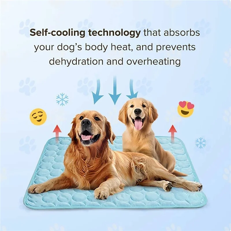 Tapis de refroidissement pour animaux de compagnie de taille L, couverture de canapé autorefioidissante et antidérapante pour chien et chat, 70 x 55 cm - Bleu