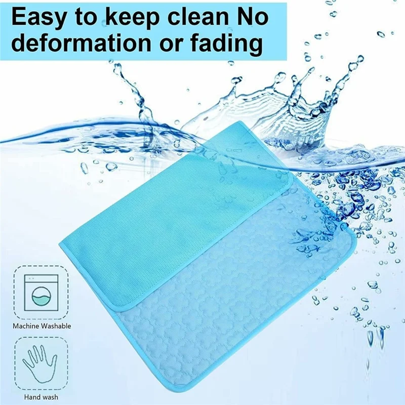 Tapis de refroidissement pour animaux de compagnie de taille L, couverture de canapé autorefioidissante et antidérapante pour chien et chat, 70 x 55 cm - Bleu