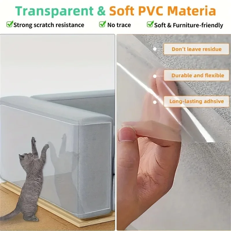 Protetor Transparente Anti-Arranhões de Móveis, Fita Protetora de Sofá, 3m de Comprimento, 6,35cm de Largura
