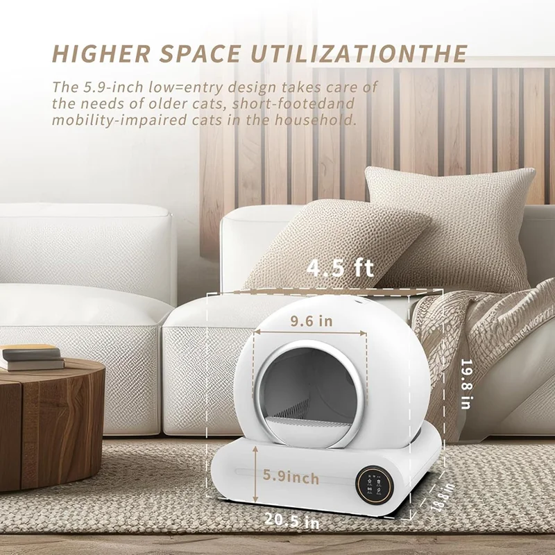 XM0098 Intelligenter Katzenklo mit Geruchskontrolle, automatisches Selbstreinigungs-Katzenklo, elektrisches Streuklo, EU-Stecker