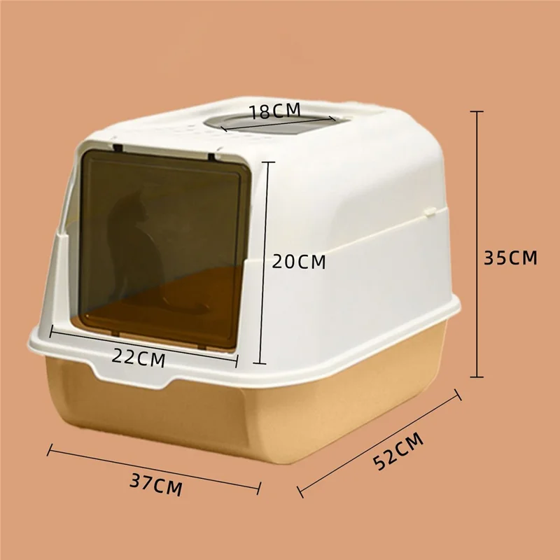 Top Entry Kunststoff-Katzenklo Anti-Geruch Spritzwassergeschützt Vollständig Umrahmt mit Streukratte - Orange