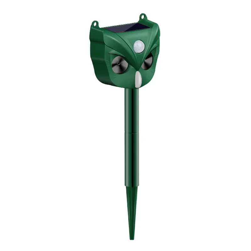 RC-546 Outdoor Solar Animal Repeller Ultrasonic PIR Motion Sensor 5 Modes 120dB Alarm LED Flash IPX4 Waterproof - Green
