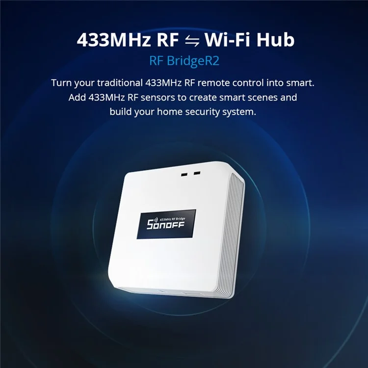 SONOFF RF Bridger2 433MHz Smart Hub wi -fi Dispositivo de Controle de Segurança Doméstica