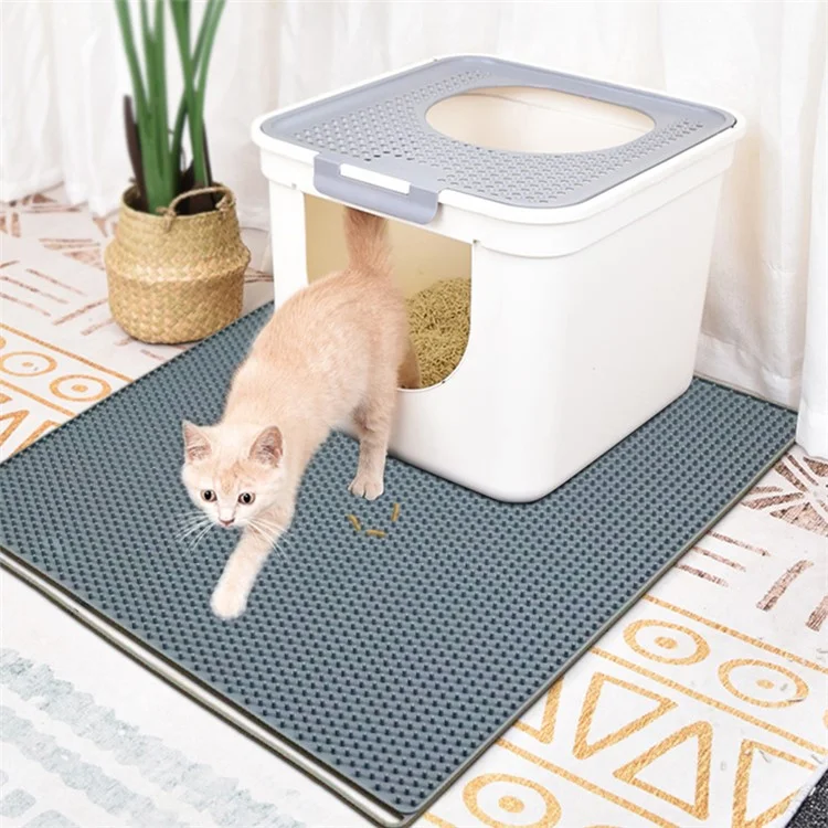 Silicone Pet Gat Litter Mat Anti-slip Kitty Paths Rail Almohadilla Fácil de Limpiar - Violeta