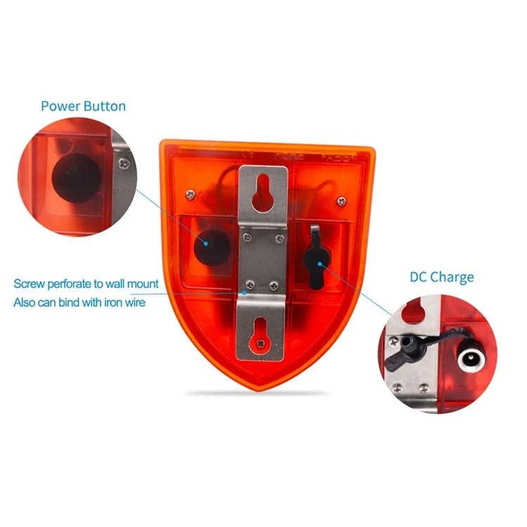 N911M Timing Type Solar Alarm Light IP65 Waterproof Outdoor Farm Garden Dog Barking Gunshot Sound Security Lamp