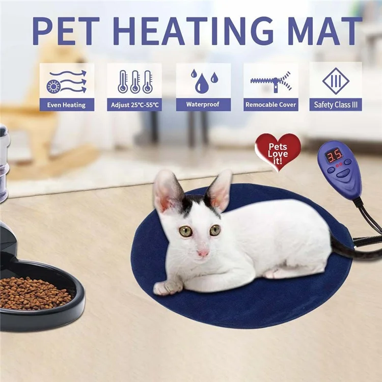 30 x 30 cm Elektrische Heizung Pet Pad Kissen Konstante Temperatur Katzenhund Winter Wärmere Anti-kratzer-haustiermatte - Blau / UK Plug BS 240 v