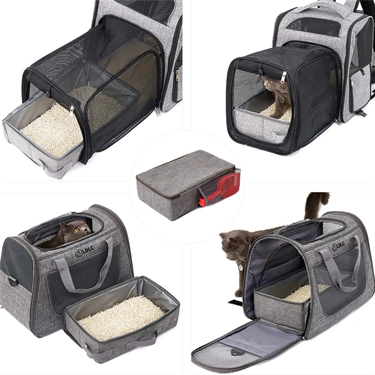 QS-100-L Large Cat Litter Box Outdoor Foldable Cat Litterbox Waterproof Pet Toilet Cat Litter Pan with Cat Litter Scoop