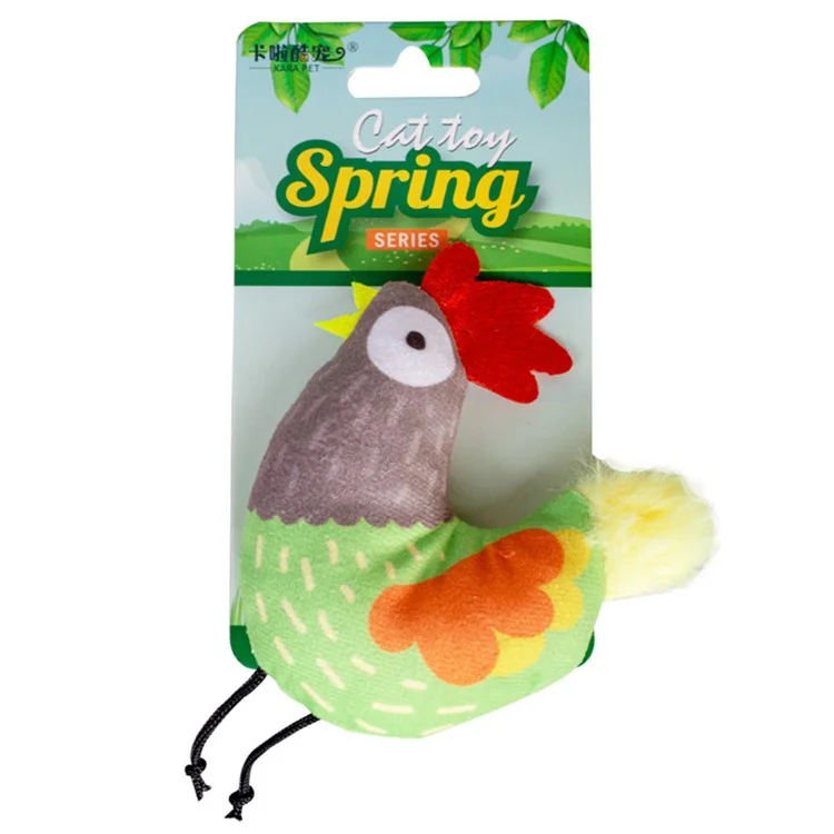 Cute Cartoon Plush Cat Toy Boredom Relief Pet Cat Chewing Toy with Catnip - Rooster