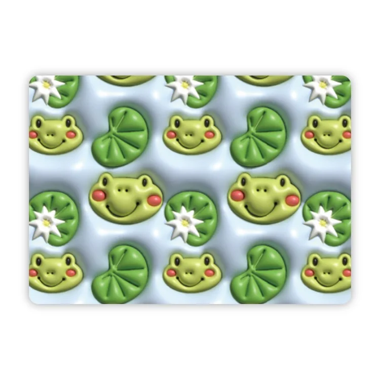 M Größe Cartoon PVC beschichteter Stoff+Gel-Bodenpolster Haustier-Nest Kissen Hund Katze Sommer Kühl-Matte - Frosch