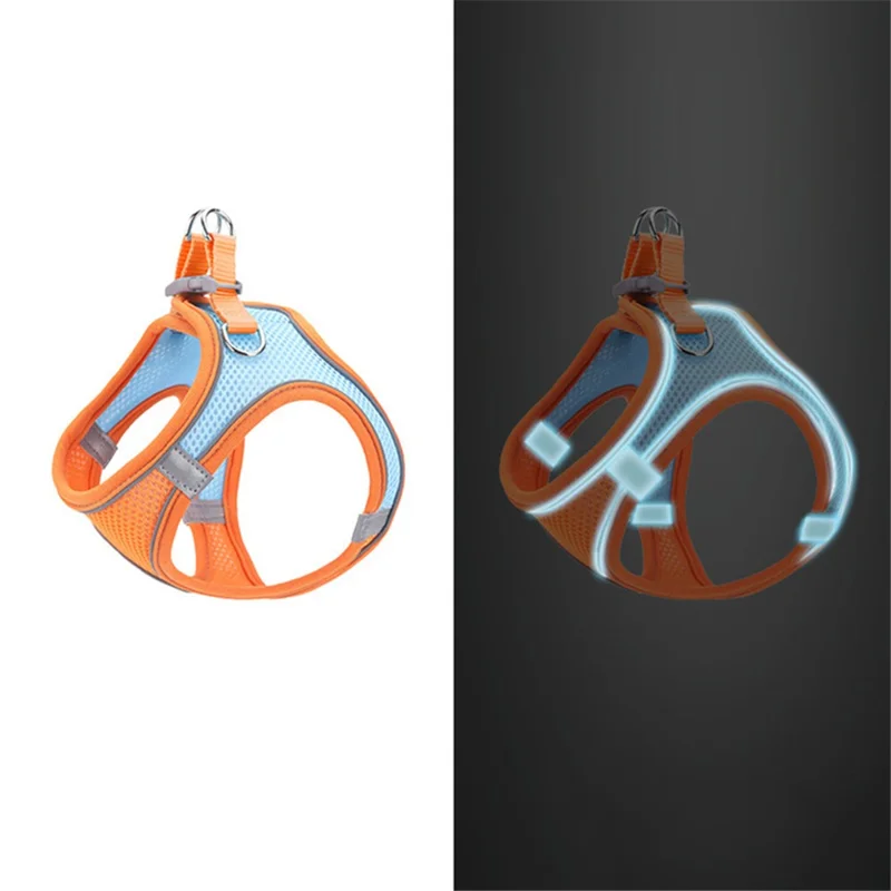 Outdoor Walking Pet Harness Breathable Mesh Adjustable Vest Gift with Leash for Cat Dog, Size XS - Pink