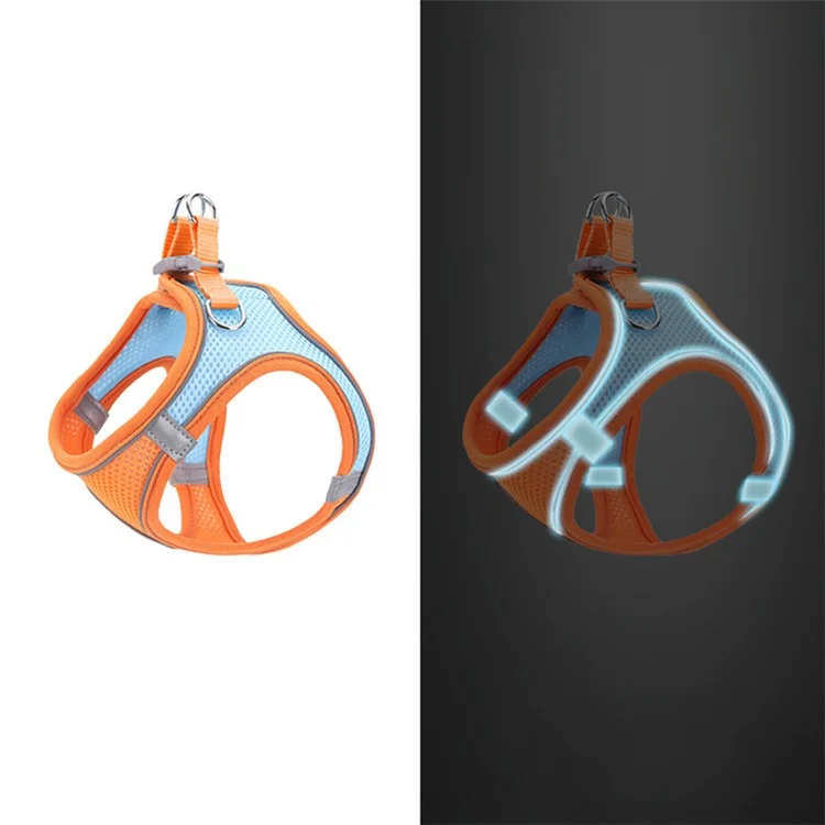 Arnés reflectante de malla transpirable para perros y gatos, talla S - Gris lino