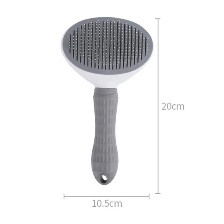 Self-Cleaning Cat Dog Brush Tangled Hair Cleaning Pet Grooming Comb with Plastic Handle - Pink