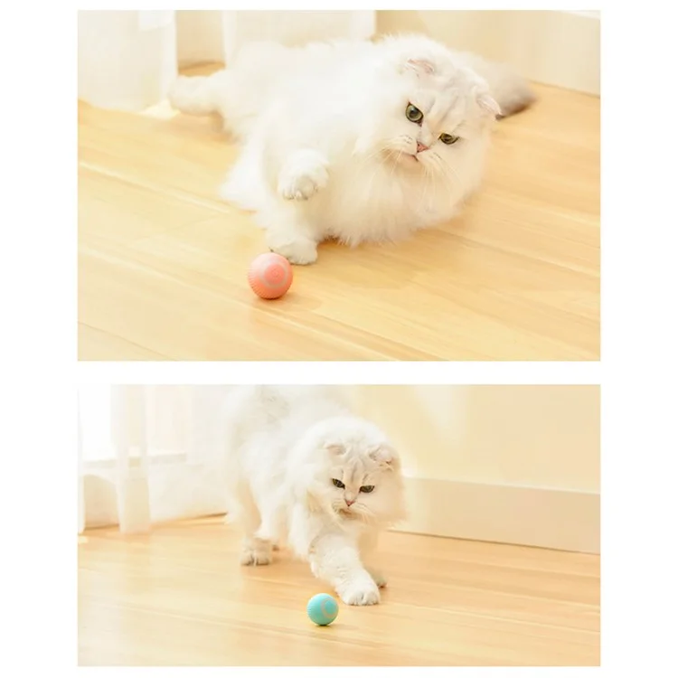 Automatic Rolling Electric Cat Ball ABS+Silicone KittenToy for Indoor Interactive Playing Training - Green