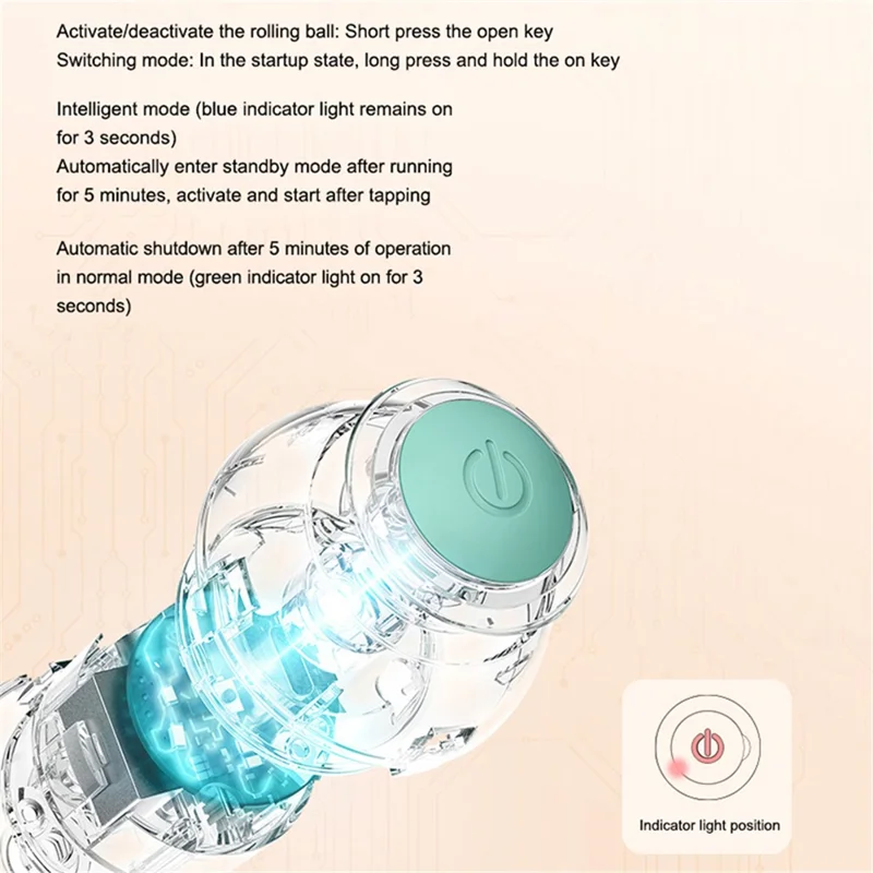 Bola Elétrica Automática para Gatos em ABS+Silicone, Brinquedo para Gatinhos, Presente para Interação e Treino em Ambientes Interiores - Cor-de-rosa