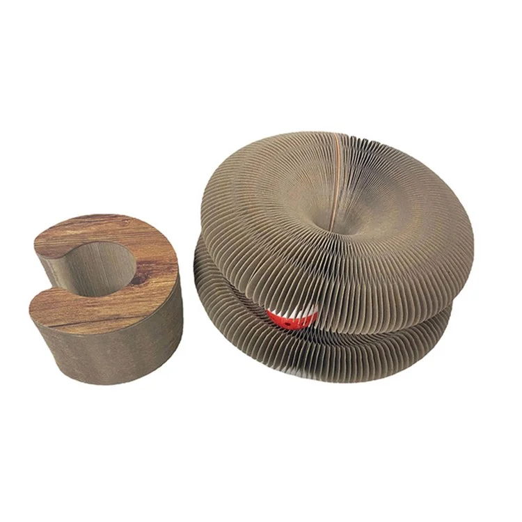 Cartone ondulato Interactive Magic Organ Consiglio di graffio per gatti con campanello Claw Grinding Toy - Dark Wood Grain / Magnetico