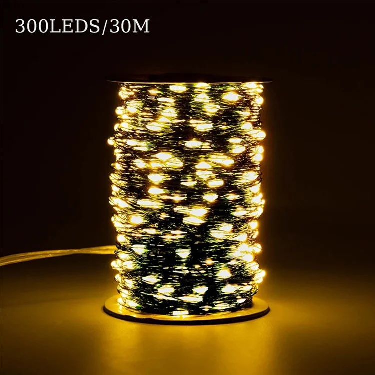 30m 300 Leds 8 Modes IP44 Waterproof Copper Wire String Light Outdoor Decoration - Warm White