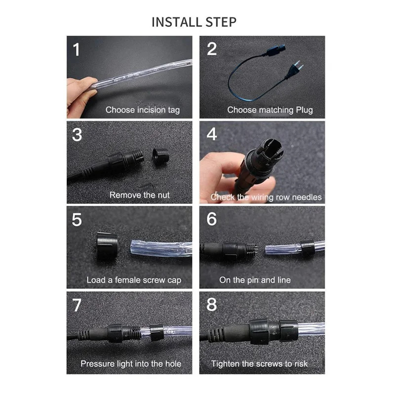 100m IP68 Waterproof 8 Modes 220V PVC LED Strip Light Outdoor Decor, Constant Light EU Plug - Purple