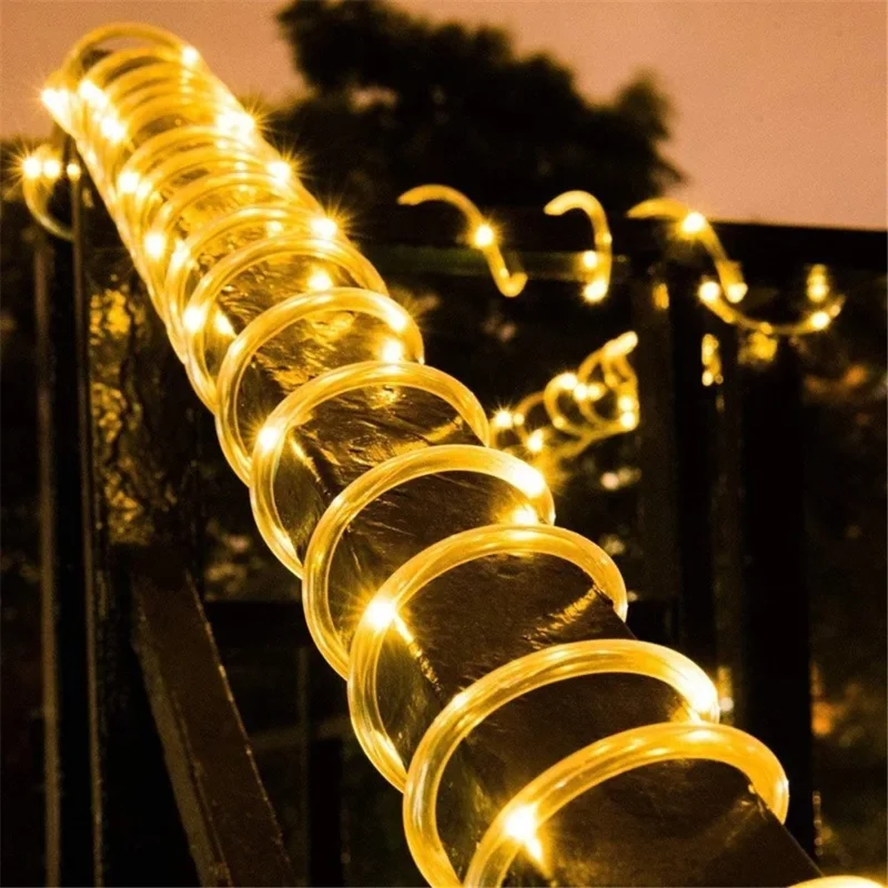 100m IP68 Waterproof 220V Flexible PVC LED Strip Light Outdoor Decor, 8 Modes EU Plug - Purple