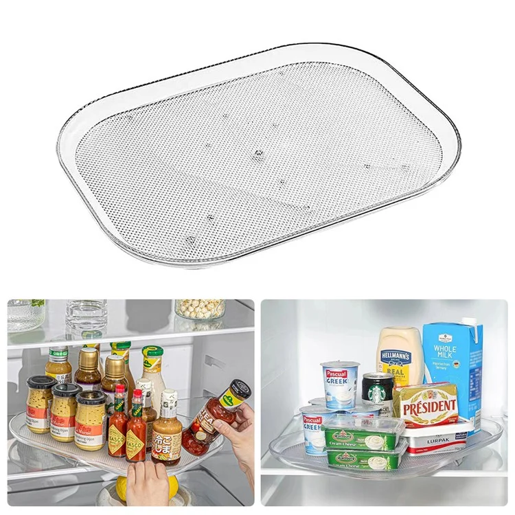 Présentoir de cuisine rotatif de rangement en PET transparent, organisateur de réfrigérateur gain de place