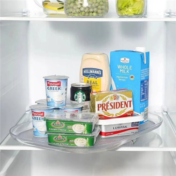 Présentoir de cuisine rotatif de rangement en PET transparent, organisateur de réfrigérateur gain de place