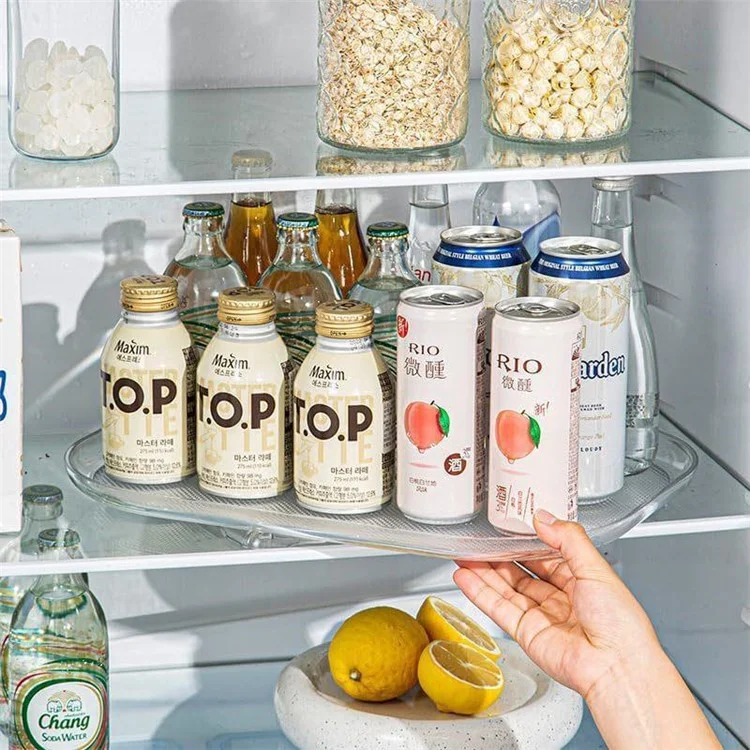 Présentoir de cuisine rotatif de rangement en PET transparent, organisateur de réfrigérateur gain de place