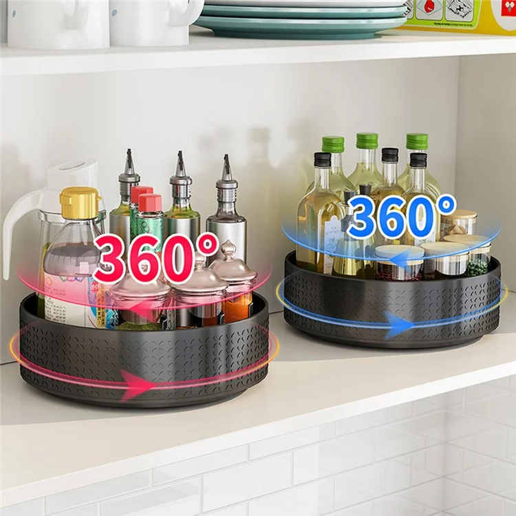 Single Tier Rotating Spice Rack Kitchen Countertop Organizer 360 Degree Turntable Storage Tray - Green