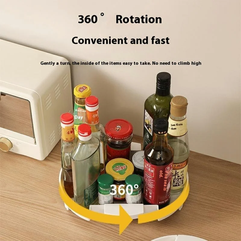 Kitchen Spice Rack Expandable Organizer Turntable Storage Holder for Condiments / Oils / Sauces