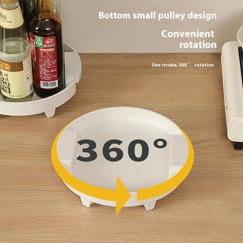 Kitchen Spice Rack Expandable Organizer Turntable Storage Holder for Condiments / Oils / Sauces