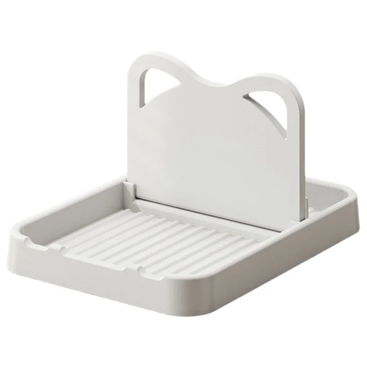 Kitchen Utensil Organizer Foldable Wall-Mounted Countertop Shelf Pot Lid Holder Storage Rack - White