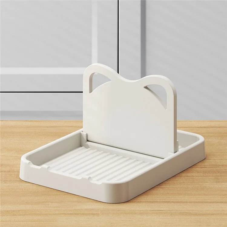 Kitchen Utensil Organizer Foldable Wall-Mounted Countertop Shelf Pot Lid Holder Storage Rack - White