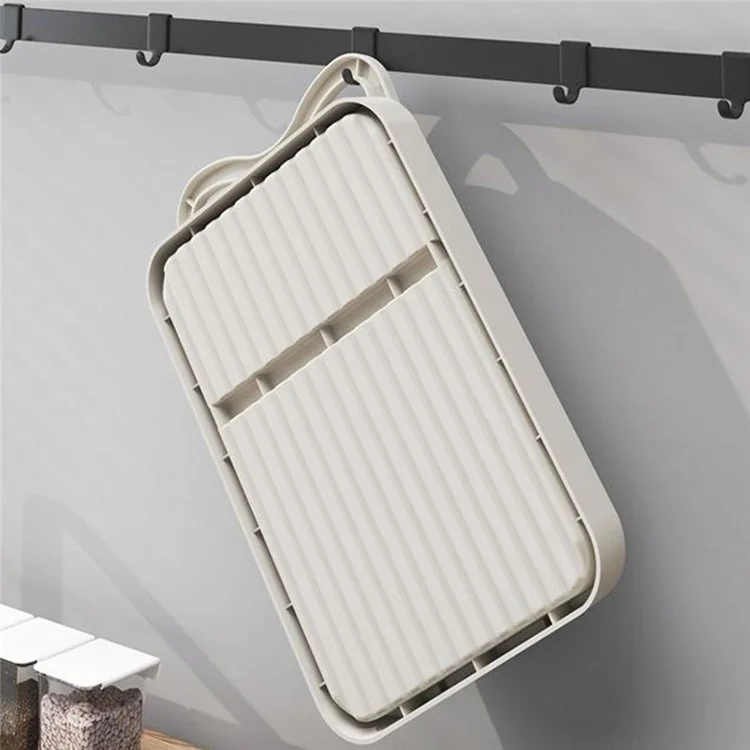 Kitchen Utensil Organizer Foldable Wall-Mounted Countertop Shelf Pot Lid Holder Storage Rack - White