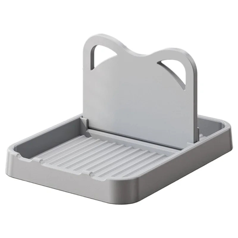 Kitchen Utensil Organizer Foldable Wall-Mounted Countertop Shelf Pot Lid Holder Storage Rack - Grey