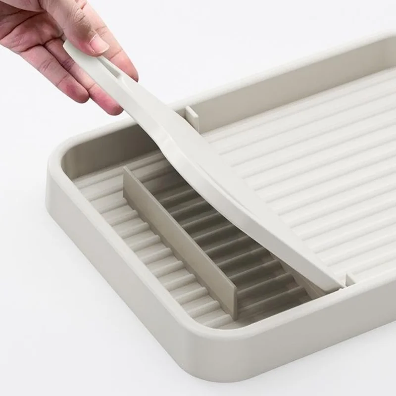 Kitchen Utensil Organizer Foldable Wall-Mounted Countertop Shelf Pot Lid Holder Storage Rack - Grey