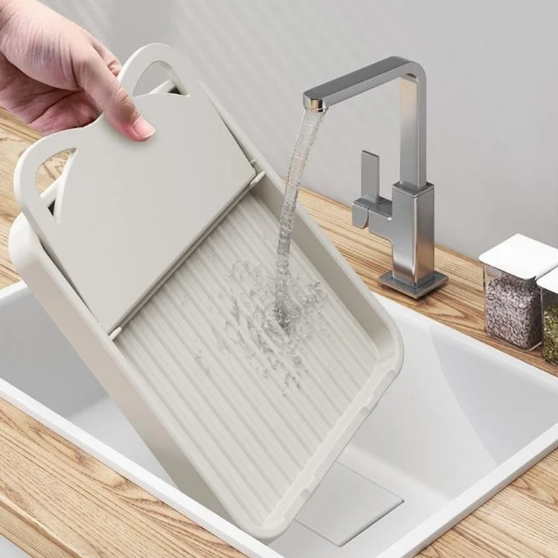 Kitchen Utensil Organizer Foldable Wall-Mounted Countertop Shelf Pot Lid Holder Storage Rack - Grey