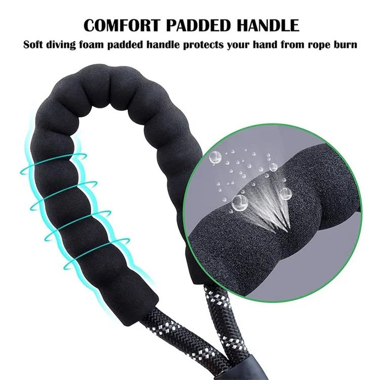 006# Dog Leash Leash Long Lead Line Line Complive Renter Heavy Duty Puppy Rope - Черный