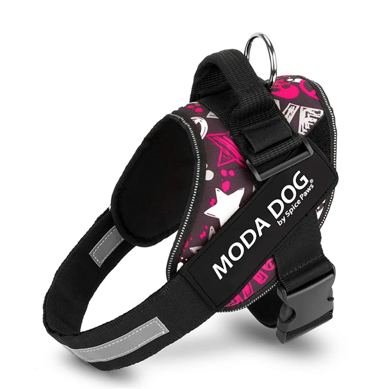 MODA DOG H047 Größe M, Brustgeschirr für mittelgroße bis große Hunde Geschenk seitlicher Verschluss Hundeweste Anti-Ruck leicht zu kontrollieren mit reflektierendem Streifen - Peace Guard - Love