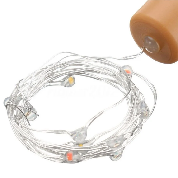 2m Weinflasche Stecker Sade Leichtkupferdraht LED Wasserdichte Festival -beleuchtung Dekor - Warmweiß