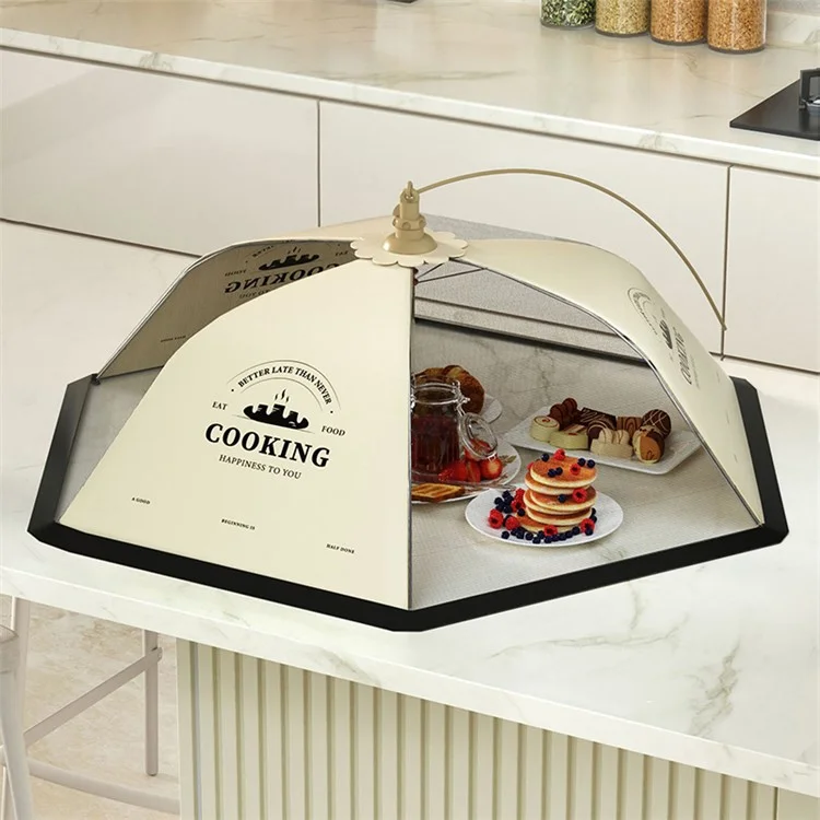 Couverture Alimentaire Pliable de 70 cm - Parapluie de Table Anti-Moustique Mesh Food Tent - Lettres Anglaises+Fumée