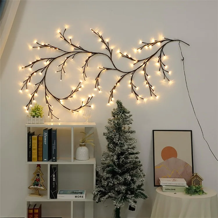 USB Powered Willow Vine LED Light DIY Room Decor Artificial Plants Tree Branches Lamp